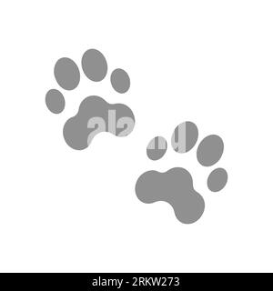 Icona zampe isolata su sfondo bianco. Simbolo animali moderno, semplice, vettoriale, icona per la progettazione di siti Web, app mobile, interfaccia utente. Illustrazione vettoriale Illustrazione Vettoriale