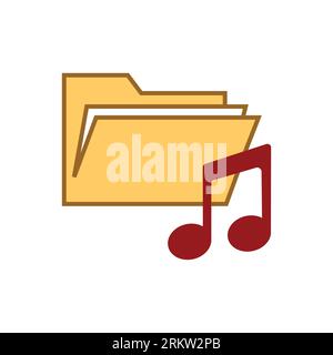 Icona cartella musica. Icona semplice per siti Web, Web design, app mobile, grafica informativa su sfondo bianco Illustrazione Vettoriale