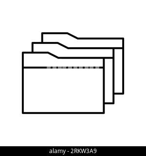 Icona del documento isolata su sfondo bianco. Simbolo cartella moderno, semplice, vettoriale, icona per la progettazione di siti Web, app mobile, interfaccia utente. Illustrazione vettoriale Illustrazione Vettoriale