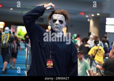 I cosplayer parteciperanno al secondo giorno di 'fan Expo Canada' al Metro Toronto Convention Centre di Toronto, Ontario, Canada il 25 agosto 2023. (Foto di Arrush Chopra/NurPhoto) credito: NurPhoto SRL/Alamy Live News Foto Stock