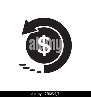 icona cash back, restituzione di denaro, rimborso, simbolo web a righe sottili su sfondo bianco Illustrazione Vettoriale