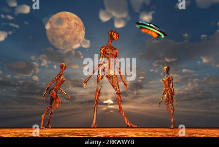 Alien Androids donna Foto Stock