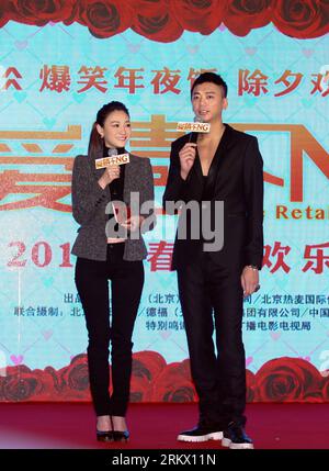 Bildnummer: 58852675 Datum: 29.11.2012 Copyright: imago/Xinhua (121129) -- PECHINO, 29 novembre 2012 (Xinhua) -- l'attrice li Xiaoran (L) e l'attore Shin partecipano alla conferenza stampa del loro nuovo film Love Retake a Pechino, capitale della Cina, 29 novembre 2012. Il film sarà distribuito durante il Festival di Primavera del 2013 nella Cina continentale.(Xinhua/Hou Dongtao) (wjq) CHINA-BEIJING-MOVIE-PRESS CONFERENCE (CN) PUBLICATIONxNOTxINxCHN Entertainment Kultur People xas x0x 2012 hoch 58852675 Data 29 11 2012 Copyright Imago XINHUA Pechino Nov 29 2012 XINHUA attrice Left XIAORAN l e attore Shin frequentare il Pres Foto Stock