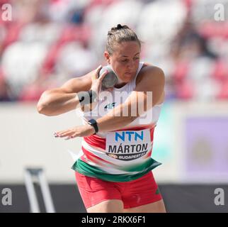 Budapest,HUN, 26 agosto 2023 Anita Marton (HUN) in azione durante il turno di qualificazione dei Campionati del mondo di atletica leggera 2023 National Athletics Centre Budapest presso il National Athletics Centre Budapest Ungheria il 26 2023 agosto Alamy Live News Foto Stock