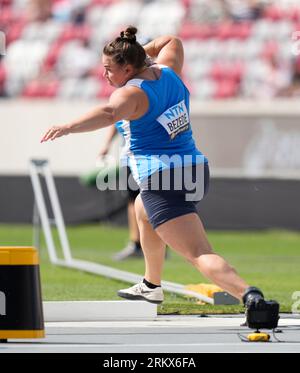 Budapest,HUN, 26 agosto 2023 Dimitrians Bezede (MDA) in azione durante il turno di qualificazione shot put al World Athletics Championships 2023 National Athletics Centre Budapest al National Athletics Centre Budapest Ungheria il 26 2023 agosto Alamy Live News Foto Stock