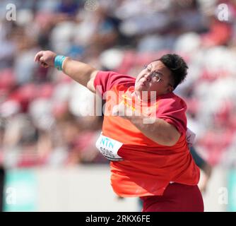 Budapest, HUN, 26 agosto 2023 Jiayuan Song (CHN) in azione durante il turno di qualificazione shot put al World Athletics Championships 2023 National Athletics Centre Budapest al National Athletics Centre Budapest Ungheria il 26 2023 agosto Alamy Live News Foto Stock