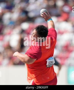 Budapest, HUN, 26 agosto 2023 Jiayuan Song (CHN) in azione durante il turno di qualificazione shot put al World Athletics Championships 2023 National Athletics Centre Budapest al National Athletics Centre Budapest Ungheria il 26 2023 agosto Alamy Live News Foto Stock