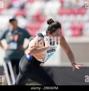 Budapest,HUN, 26 agosto 2023 Yusun Jeong (KOR) in azione durante il turno di qualificazione shot put al World Athletics Championships 2023 National Athletics Centre Budapest al National Athletics Centre Budapest Ungheria il 26 2023 agosto Alamy Live News Foto Stock