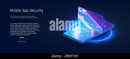 Cyber Security Concept.sicurezza informatica, antivirus, crittografia, protezione dei dati. Sviluppo software. Tecnologia Internet di sicurezza Illustrazione Vettoriale