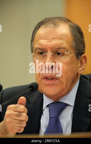 Bildnummer: 59123113 Datum: 23.01.2013 Copyright: imago/Xinhua (130123) -- MOSCA, 23 gennaio 2013 (Xinhua) -- il ministro degli Esteri russo Sergei Lavrov parla durante una conferenza stampa annuale a Mosca, Russia, 23 gennaio 2013. (Xinhua/Pavel) (zf) RUSSIA-MOSCA-CONFERENZA STAMPA-MINISTRO DEGLI ESTERI-LAVROV PUBLICATIONxNOTxINxCHN People Politik x0x xrj 2013 hoch 59123113 Data 23 01 2013 Copyright Imago XINHUA Mosca 23 gennaio 2013 XINHUA Russia S Ministri degli Esteri Sergei Lavrov parla durante la Conferenza Stampa annuale a Mosca Russia 23 gennaio 2013 XINHUA Pavel ZF Russia Mosca Conferenza Stampa Forei Foto Stock