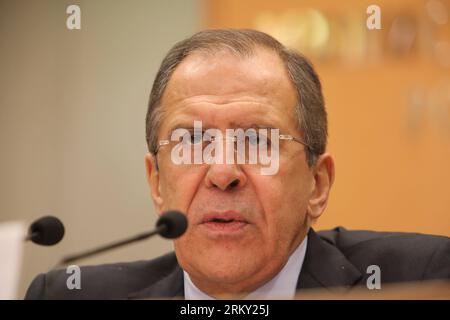 Bildnummer: 59123116 Datum: 23.01.2013 Copyright: imago/Xinhua (130123) -- MOSCA, 23 gennaio 2013 (Xinhua) -- il ministro degli Esteri russo Sergei Lavrov parla durante una conferenza stampa annuale a Mosca, Russia, 23 gennaio 2013. (Xinhua/Pavel) (zf) RUSSIA-MOSCA-CONFERENZA STAMPA-MINISTRO DEGLI ESTERI-LAVROV PUBLICATIONxNOTxINxCHN People Politik x0x xrj 2013 quer 59123116 Data 23 01 2013 Copyright Imago XINHUA Mosca 23 gennaio 2013 XINHUA Russia S Ministri degli Esteri Sergei Lavrov parla durante la Conferenza Stampa annuale a Mosca Russia 23 gennaio 2013 XINHUA Pavel ZF Russia Mosca Conferenza Stampa Forei Foto Stock