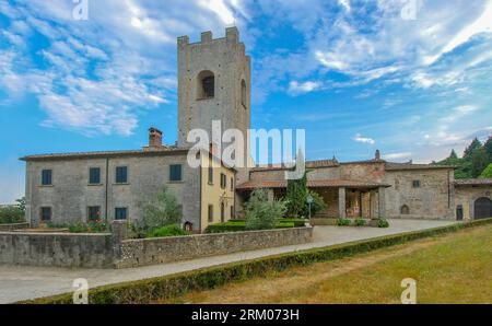 L'ex monastero di Badia a Coltibuono nel Chianti - Toscana, Italia Foto Stock