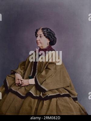 Il romanziere George Sand è fotografato da Nadar che scatta una serie di foto dello scrittore, nel marzo 1864. Foto Stock