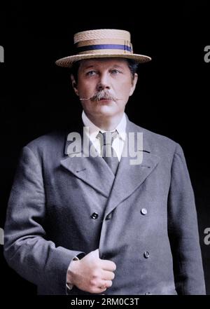 Sir Arthur Conan Doyle (1859-1930). Bain News Service, 1913 gennaio 27. Foto Stock