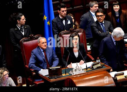 Bildnummer: 59536288  Datum: 18.04.2013  Copyright: imago/Xinhua (130418) -- ROME, April 18, 2013 (Xinhua) -- Chamber of Deputies Speaker Laura Boldrini (3rd L, front) presides over the election of the new Italian President, in Rome, April 18, 2013. Italy s parliament started voting on Thursday morning to elect a successor to President Giorgio Napolitano, whose seven-year term expires in mid-May. (Xinhua/Xu Nizhi) (xzj) ITALY-GOVERNMENT-PRESIDENT-ELECTION PUBLICATIONxNOTxINxCHN Politik people Wahl Präsident Wahlgang Präsidentenwahl xas x0x 2013 quer premiumd      59536288 Date 18 04 2013 Copyr Stock Photo