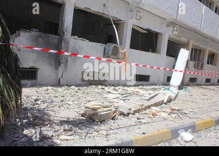 Bildnummer: 59577529  Datum: 27.04.2013  Copyright: imago/Xinhua (130427) -- BENGHAZI, April 27, 2013 (Xinhua) -- Photo taken on April 27, 2013 shows the damaged police station in Benghazi, Libya. A bomb went off Saturday morning outside a police station in the Libyan eastern city of Benghazi, causing property damage and wounded three officers. (Xinhua/Mohammed El Shaiky) (srb) LIBYA-BENGHAZI-POLICE STATION-BOMB PUBLICATIONxNOTxINxCHN Gesellschaft Demo Protest Ausschreitungen Unglück Einsturz Haus Fabrik Textilfabrik premiumd x0x xmb 2013 quer      59577529 Date 27 04 2013 Copyright Imago XINH Stock Photo