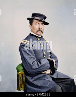 Il maggiore generale Philip Sheridan (andando con le insegne delle spalle). C. 1862 -1864 Foto Stock