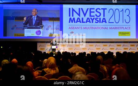 Bildnummer: 59821330  Datum: 13.06.2013  Copyright: imago/Xinhua (130613) -- KUALA LUMPUR, June 13, 2013 (Xinhua) -- Malaysia s Prime Minister Najib Razak addresses the Invest Malaysia 2013 conference in Kuala Lumpur, Malaysia, June 13, 2013. The two-day conference kicked off here on Thursday. (Xinhua/Chong Voon Chung) (lyx) MALAYSIA-KUALA LUMPUR-INVEST MALAYSIA 2013 PUBLICATIONxNOTxINxCHN people xas x0x 2013 quer      59821330 Date 13 06 2013 Copyright Imago XINHUA  Kuala Lumpur June 13 2013 XINHUA Malaysia S Prime Ministers Najib Razak addresses The Invest Malaysia 2013 Conference in Kuala L Stock Photo