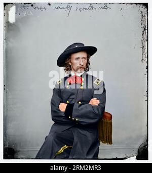 Il maggiore generale George Armstrong Custer Foto Stock