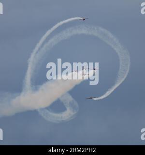 Patrulla Águila, la squadra aeronautica spagnola al Royal International Air Tattoo 2023 Foto Stock