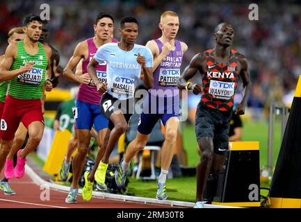 Il britannico Ben Pattison (secondo a destra) in azione nella finale maschile dei 800 metri il giorno otto dei Campionati del mondo di atletica leggera al National Athletics Centre di Budapest, Ungheria. Data foto: Sabato 26 agosto 2023. Foto Stock