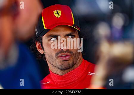 Carlos Sainz 55 (SPA), Scuderia Ferrari SF-23 durante il GRAN PREMIO D'OLANDA DI FORMULA 1 2023 al circuito CM.com di Zandvoort, Paesi Bassi, il 26 agosto 2023 Foto Stock