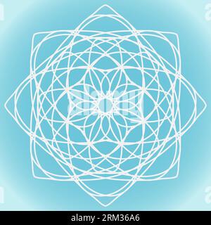 Forma astratta vettoriale a fiocco di neve su sfondo blu invernale Illustrazione Vettoriale