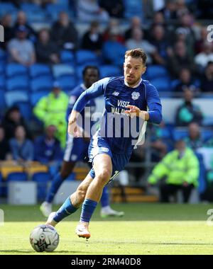 Cardiff, Regno Unito. 26 agosto 2023. Aaron Ramsey della città di Cardiff in azione. Partita di campionato EFL Skybet, Cardiff City contro Sheffield mercoledì al Cardiff City Stadium di Cardiff, Galles, sabato 26 agosto 2023. Questa immagine può essere utilizzata solo per scopi editoriali. Solo per uso editoriale, foto di Andrew Orchard/Andrew Orchard fotografia sportiva/Alamy Live news credito: Andrew Orchard fotografia sportiva/Alamy Live News Foto Stock