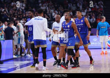 Okinawa Arena, Okinawa, Giappone. 26 agosto 2023. Venezuela team Group, 26 AGOSTO 2023 - pallacanestro : Coppa del mondo di pallacanestro FIBA 2023 1° turno gruppo F partita tra Slovenia - Venezuela all'Okinawa Arena, Okinawa, Giappone. Crediti: YUTAKA/AFLO SPORT/Alamy Live News Foto Stock