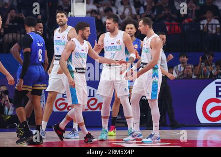 Okinawa Arena, Okinawa, Giappone. 26 agosto 2023. Gruppo di squadre Slovenia, 26 AGOSTO 2023 - Basket : Coppa del mondo di pallacanestro FIBA 2023 1° turno gruppo F partita tra Slovenia - Venezuela all'Okinawa Arena, Okinawa, Giappone. Crediti: YUTAKA/AFLO SPORT/Alamy Live News Foto Stock