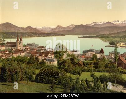 Lago di Lucerna, Lucerna, Svizzera 1890. Foto Stock