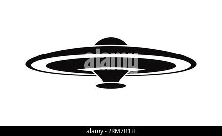 icona ufo piatta, semplice simbolo di nave aliena . Illustrazione vettoriale Illustrazione Vettoriale