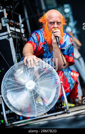 Torino Italia. 25 agosto 2023. La band americana LES SAVY FAV si esibisce dal vivo sul palco dello spazio 211 durante il 'Todays Festival 2023'. Foto Stock