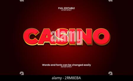 Effetto testo 3d del casinò vettoriale Illustrazione Vettoriale