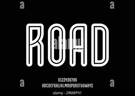 Carattere vettoriale per la visualizzazione di caratteri alfabetici lineari morbidi e spessi. Esclusivo stile tipografico decorativo arrotondato Illustrazione Vettoriale