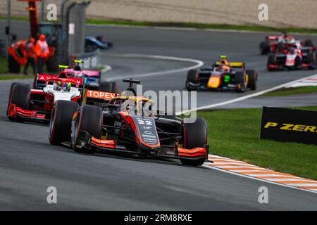 22 VERSCHOOR Richard (nld), Van Amersfoort Racing, Dallara F2, azione durante l'undicesima prova del Campionato FIA di Formula 2 2023 dal 25 al 28 agosto 2023 sul circuito Zandvoort, a Zandvoort, Paesi Bassi Foto Stock