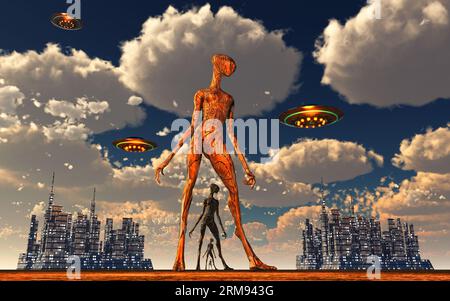 Alien Androids donna Foto Stock