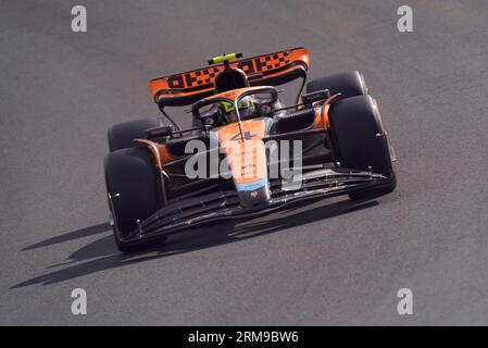 Lando Norris della McLaren durante il Gran Premio dei Paesi Bassi al circuito CM.com di Zandvoort, Paesi Bassi. Data foto: Domenica 27 agosto 2023. Foto Stock