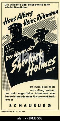 HANS ALBERS e HEINZ RUHMANN in DER MANN DER SHERLOCK HOLMES WAR / L'UOMO CHE ERA SHERLOCK HOLMES 1937 / 1954 regista KARL HARTL sceneggiatura Robert A. Stemmle e Karl Hartl Universum Film (UFA) / Turk (ristampa della Germania occidentale) Foto Stock