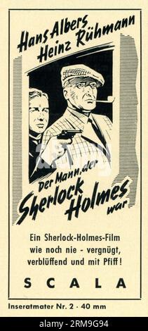 HANS ALBERS e HEINZ RUHMANN in DER MANN DER SHERLOCK HOLMES WAR / L'UOMO CHE ERA SHERLOCK HOLMES 1937 / 1954 regista KARL HARTL sceneggiatura Robert A. Stemmle e Karl Hartl Universum Film (UFA) / Turk (ristampa della Germania occidentale) Foto Stock