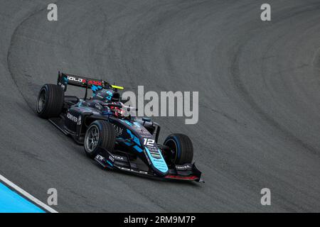 12 LECLERC Arthur (mco), DAMS, Dallara F2, azione durante l'undicesima prova del Campionato FIA di Formula 2 2023 dal 25 al 28 agosto 2023 sul circuito di Zandvoort, a Zandvoort, Paesi Bassi Foto Stock