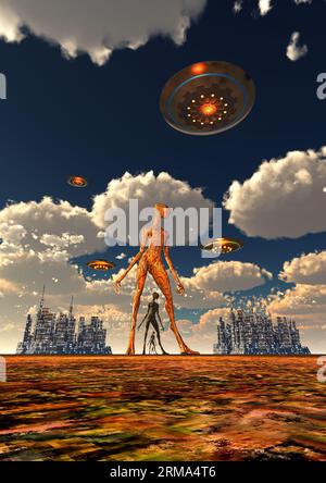 Alien Androids donna Foto Stock