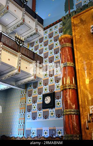 Interno, Kazinczy Street Synagogue (costruita tra il 1912 e il 1913), Kazinczy utcai zsinagóga, VII Distretto, Budapest, Ungheria, Magyarország, Europa Foto Stock