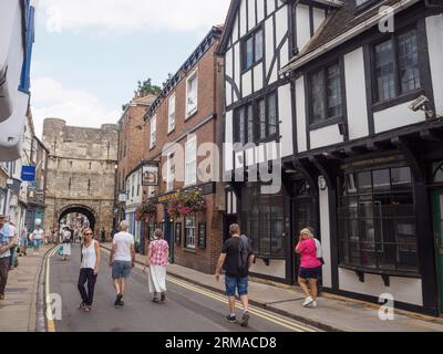 High Petergate York, guardando verso Bootham Bar Foto Stock