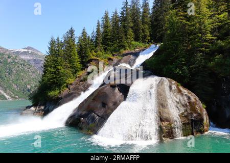 Ice Fall, Tracy Arm, Alaska, USA Foto Stock