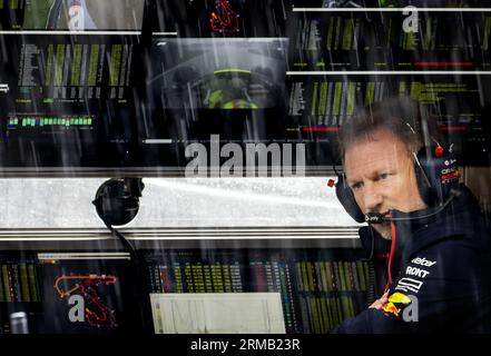 ZANDVOORT - Christian Horner (Red Bull Racing) durante il Gran Premio di F1 dei Paesi Bassi sul circuito Zandvoort il 27 agosto 2023 a Zandvoort, Paesi Bassi. ANP KOEN VAN WEEL Foto Stock