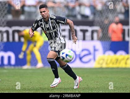 Belo Horizonte, Brasile. 27 agosto 2023. Paulinho dell'Atletico Mineiro, durante la partita tra Atletico Mineiro e Santos, per la serie A brasiliana 2023, all'Arena MRV Stadium, a Belo Horizonte il 27 agosto. Foto: Gledston Tavares/DiaEsportivo/Alamy Live News Credit: DiaEsportivo/Alamy Live News Foto Stock