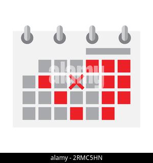 Strappare il calendario con i segni per i fine settimana e le festività Illustrazione Vettoriale