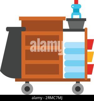 Icona del carrello per la pulizia dell'hotel Illustrazione Vettoriale