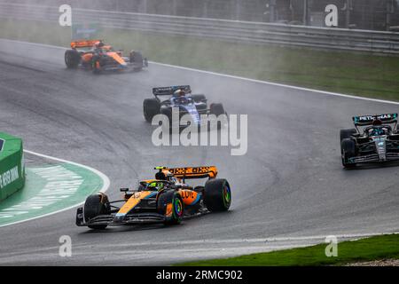 Zandvoort, Paesi Bassi 27/08/2023, 04 NORRIS Lando (gbr), McLaren F1 Team MCL60, azione durante il Gran Premio d'Olanda di Formula 1 2023 Heineken, tredicesima prova del Campionato del mondo di Formula 1 2023 dal 25 al 28 agosto 2023 sul circuito di Zandvoort, a Zandvoort, Paesi Bassi Foto Stock